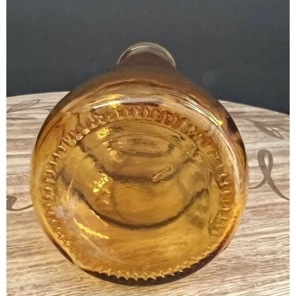 Vintage Mid Century Modern Amber Graduated Glass Bubble Vase Retro Decor 8.5" - Picture 6 of 6